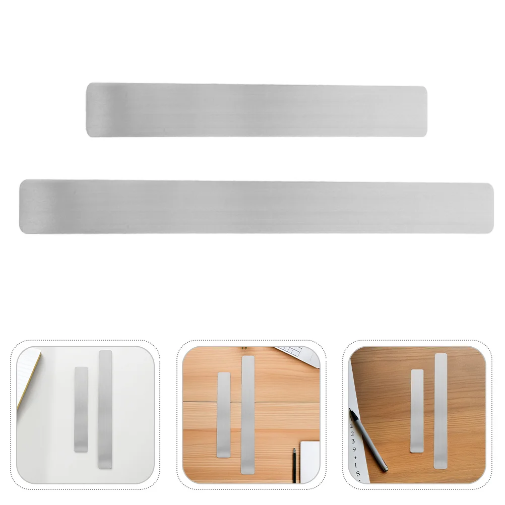 Tira de mensagem de parede de foto, 2 peças: fita de metal autoadesiva para ímãs, quadro de avisos de ferro, decoração de parede, placa de aviso de memorando