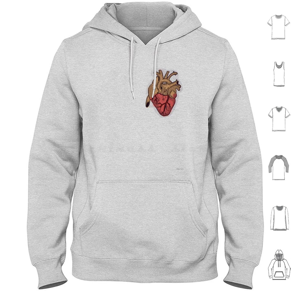 Heart And Mind Series Hoodie Cotton Long Sleeve Heart Brain Mind Soul Organs Anatomy Organic Feeling Anatomical Human