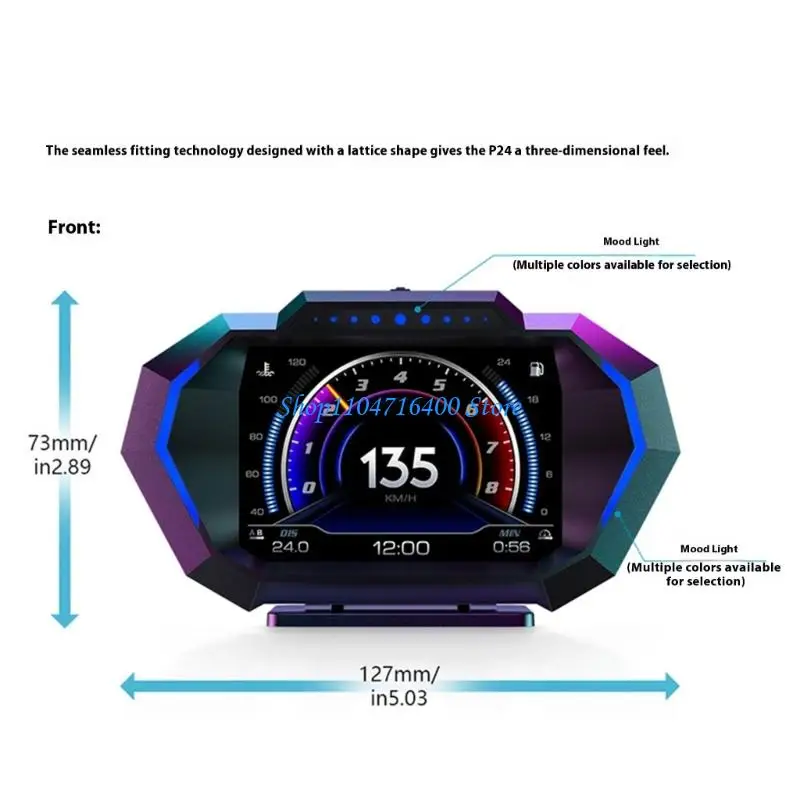 y1gd Multilingual 3.5 Inch Color HUD Display With Lighting For Vehicle Diagno