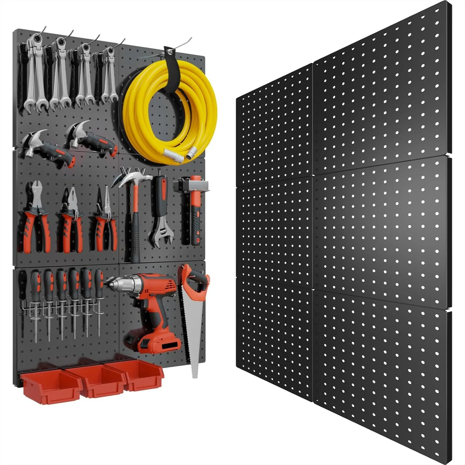 

Metal Pegboard 6PCS Heavy Duty Wall Organizer for Garage, Workshop, Craft Room, 12x12in Panels, 50lb Capacity