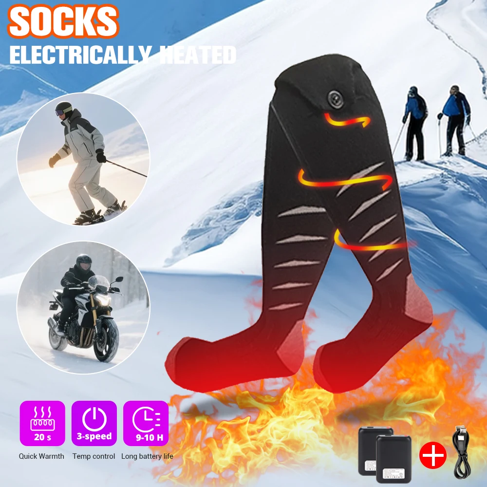 

Intelligent Electric Winter Warm Socks 3 Modes Adjustable Anti-Cold Skiing Outdoor Sport Thick Stockings Heated Socks Men Women