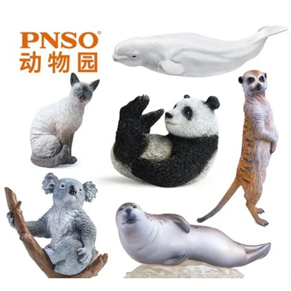 PNSO Seal Siamese Cat Mongoose Panda Koala Beluga Whale Animal Figure Desktop Decoration Collector Toy Gift