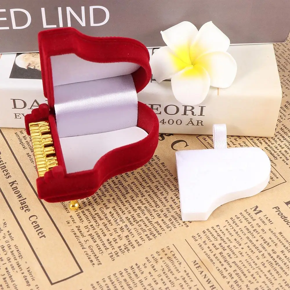 New Treasure Jewelry Earring Pendant Gift Case Velvet Piano Ring Box Ring Box Storage Box