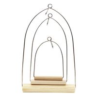 Natural Wooden Pet Birds U-shaped Perch Parrots Hanging Swing Cage Toys Stand Climbing Holder Pendant for Parakeet Macaw Cockati