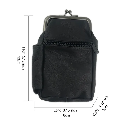 Imagen 2 del producto BELLO TUTTI-Bolsos de cigarrillos originales para mujer y hombre, monederos de piel de oveja de cuero genuino con marco de Metal, monederos para cambiar llaves de dinero