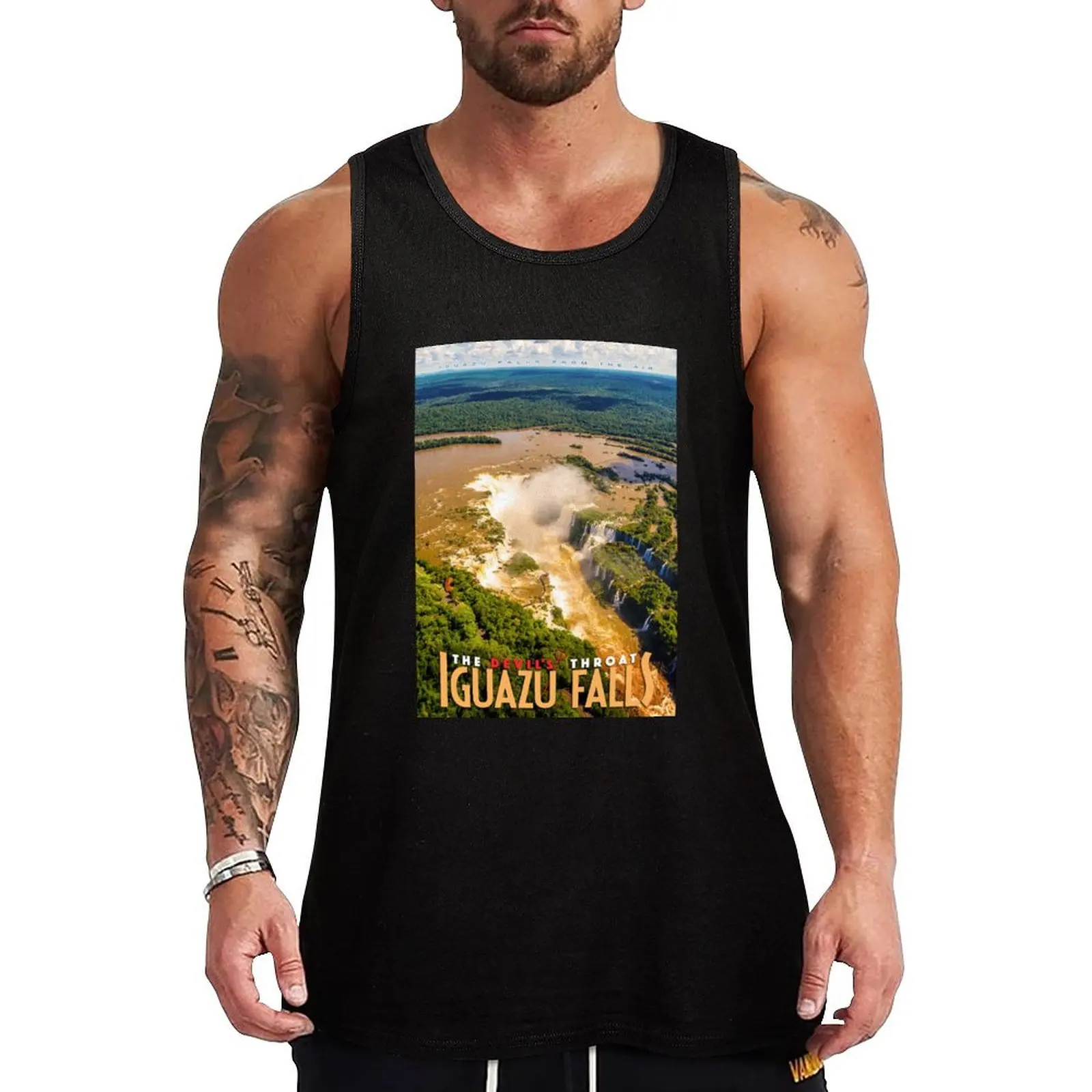 Iguazu Falls Travel Poster Tank Top t shirts sleeveless vest men