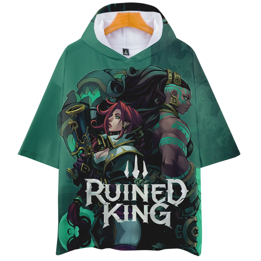 

LOL Game Ruined King Tshirt Men Women Hooded Tshirt Summer Short Sleeve Harajuku Streetwear 3D Clothes