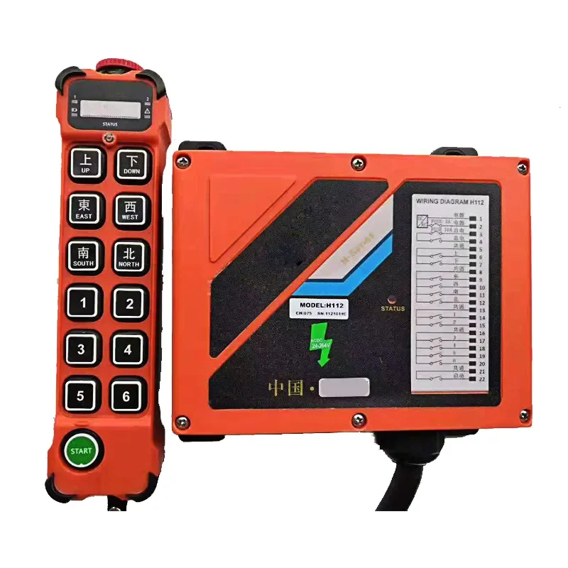 HENJEL 12-buttons Industrial Wireless Radio Crane Remote Control Switches Hoist Track Overhead Bridge Crane Switch