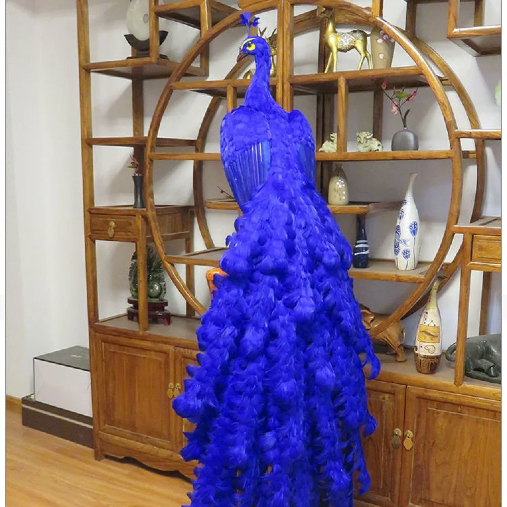 

big creative blue simulation peacock model foam& feather peacock gift about 150cm xf2996