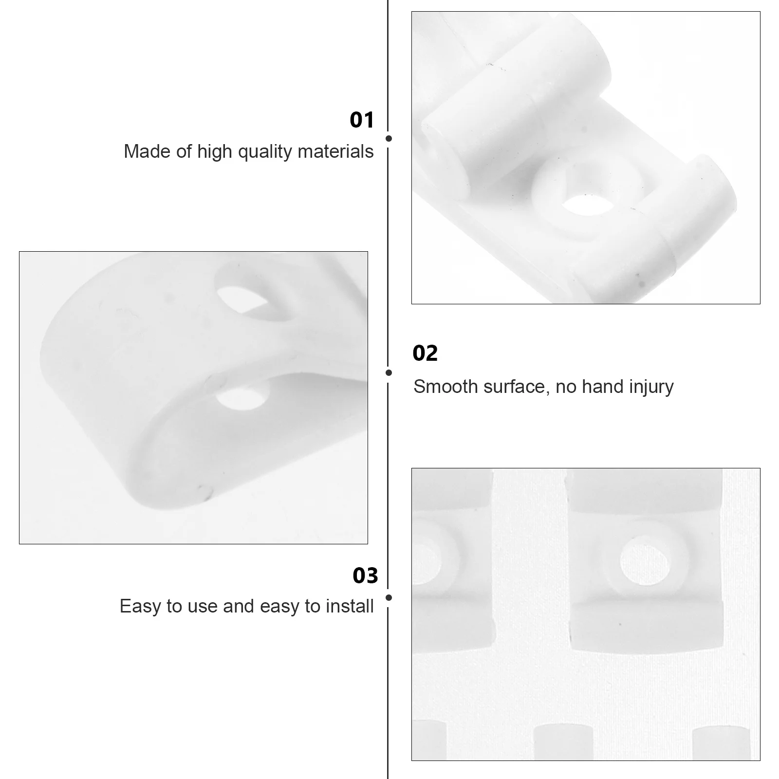 

16Sets Blinds Roller Fixing Clips Strong Material P-Shaped Hooks for Roman Vertical Roller Curtains Accessories