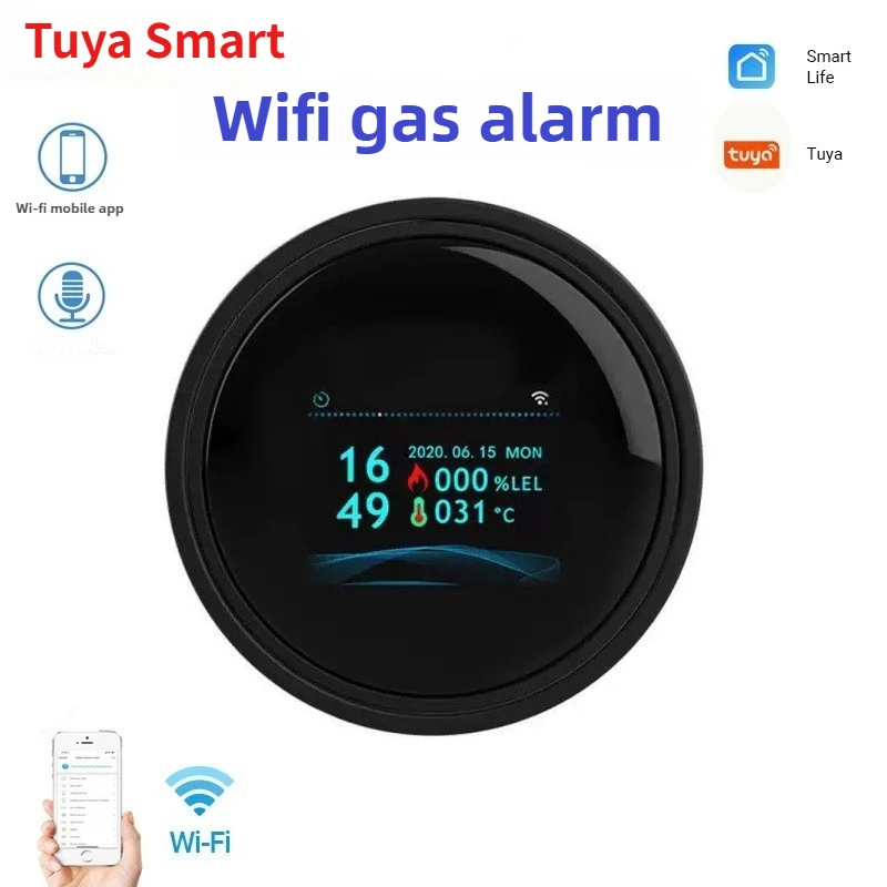 WiFi Graffiti Gas Alarm for Home Kitchen, Natural Gas, and LPG Leak Detector with Mobile Alerts