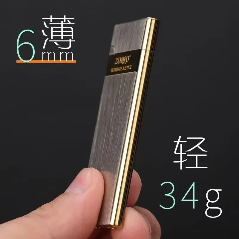 

Zorro 636 Metal Ultra Thin Butane Gas Inflatable Grinding Wheel Lighter Holiday Gift Smoking Accessories Men's Small Tools