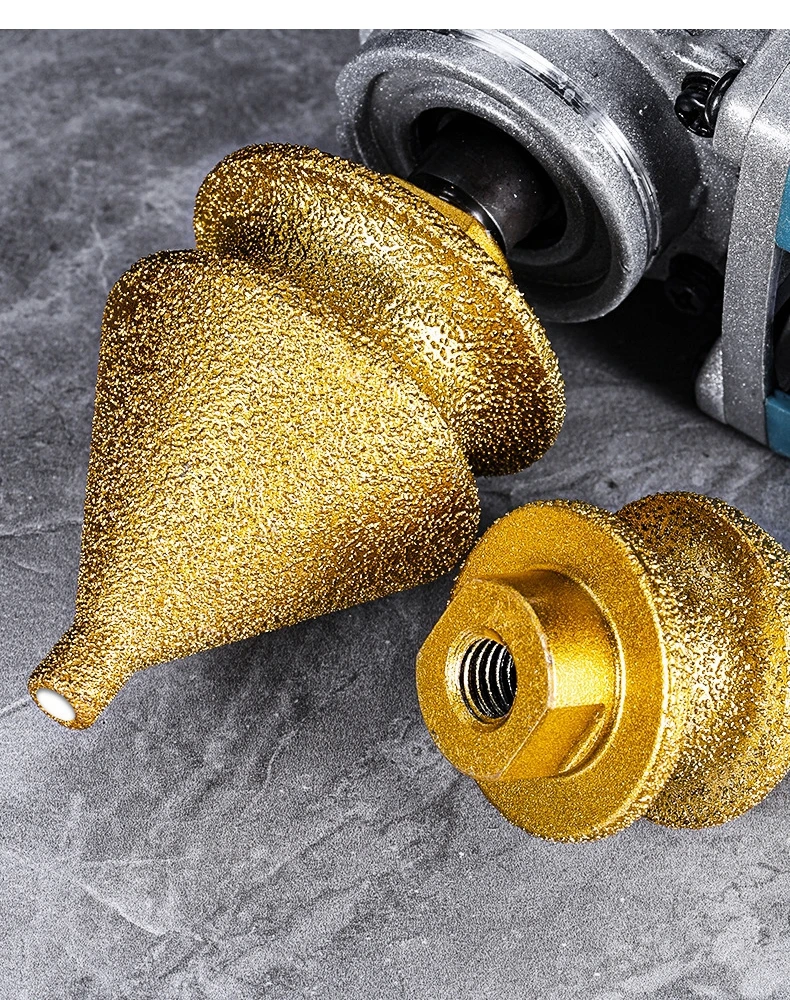 Gelöteter Pagodenbohrer M10 Diamant-Fasenfräser Turmbohrer für Fliesen, Steinplatten und Gestein – Integrierter Bohrer für Entgratungen – Diamantwerkzeuge – Detail 8