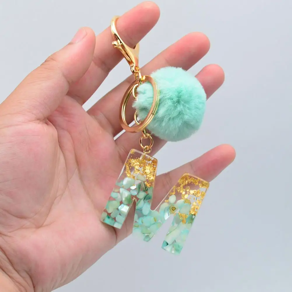 Letter Keychains With Blue Love Crystal Women Handbag Pendant Glitter Resin Key Chains Butterfly Tassel Key Rings Gift