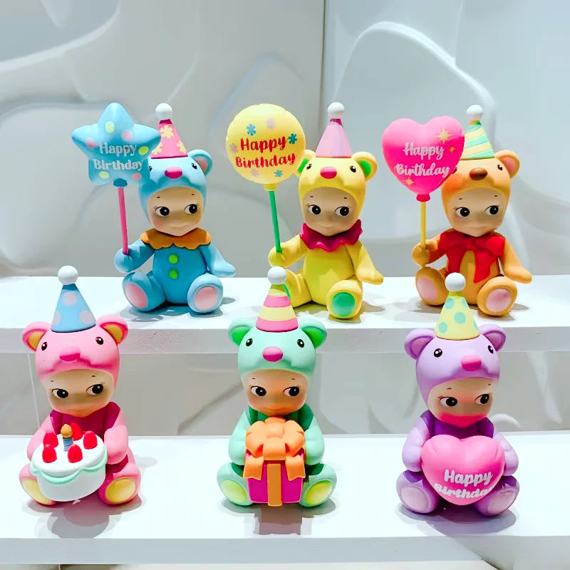 

Горячий оригинальный подарок на день рождения Sonny Angel, серия «Медведь», слепые коробки, милые высококачественные настольные мини-модели ручной работы, подарки на день рождения для детей