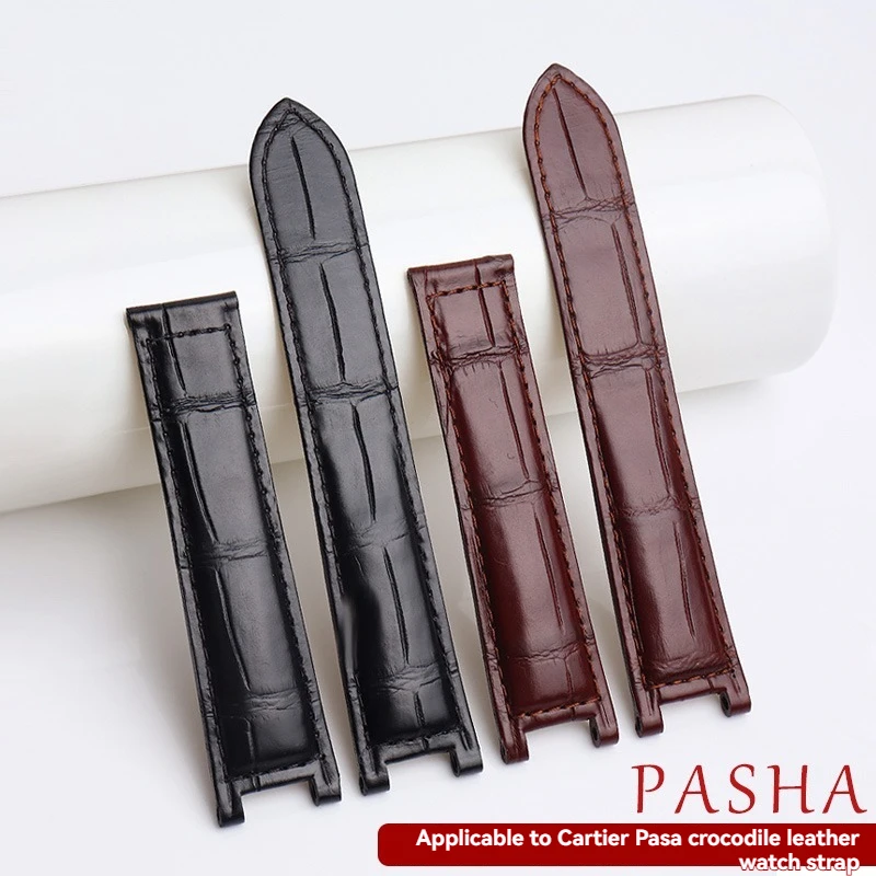 

Ремешок для часов из кожи крокодила для PASHA DE CARTIER W3109151 W3018651, ремешок для часов из крокодиловой кожи, мужские часы, лучшие бренды класса люкс