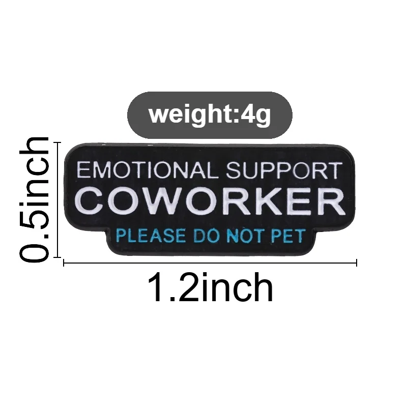 Emotional Support Coworker Do Not Pet Black Enamel Pin, Funny Workplace Sarcastic Brooch For Office Workers And Casual Style