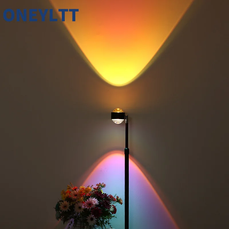 Double-headed floor lamp adjustable height romantic sunset bedroom Led projection lamp bar floor lamp dance floor night light