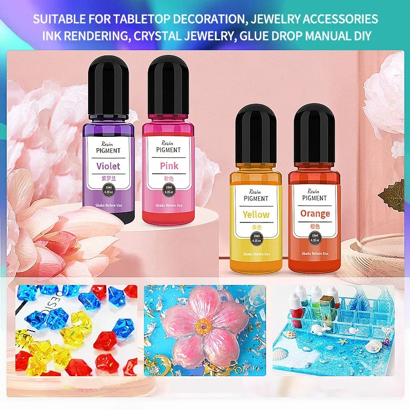 24 Color Resin Pigments Liquid Colorant Dye Art Ink Alcohol UV Epoxy Resin Mold  Epoxy Resin DIY Jewelry Making Liquid Dye