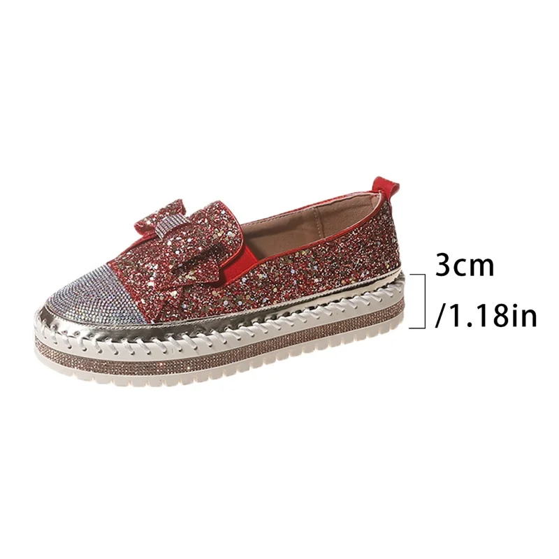 Flats Bling Loafers Women Shoes Platform Casual Luxury Sneakers 2025 Trend Walking Designer Bow Running Shoes Zapatillas Mujer