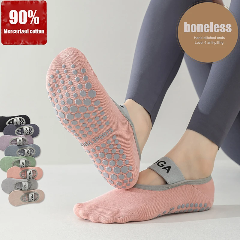 

1Pair Women Pilates Socks Backless Anti-Slip Breathable Yoga Socks Ankle Ladies Ballet Dance Sports Socks For Fitness Gym