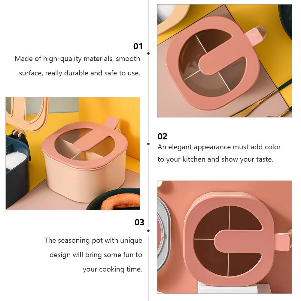 

Seasoning Box Salt Container Kitchen Condiment Storage Spice Jar Flavor Organizer Smooth Design For Home Cooking Outdoor