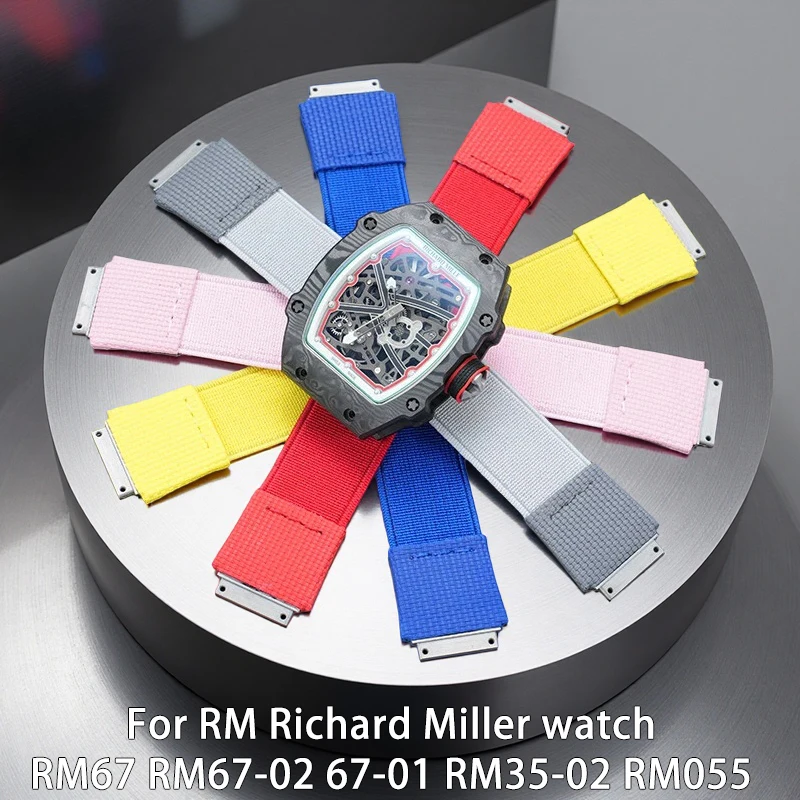 For Richard Miller Watch RM67 RM67-02 67-01 RM35-02 RM055 Customized FKM Strap New Elastic Nylon Men's and Women's Watch Straps