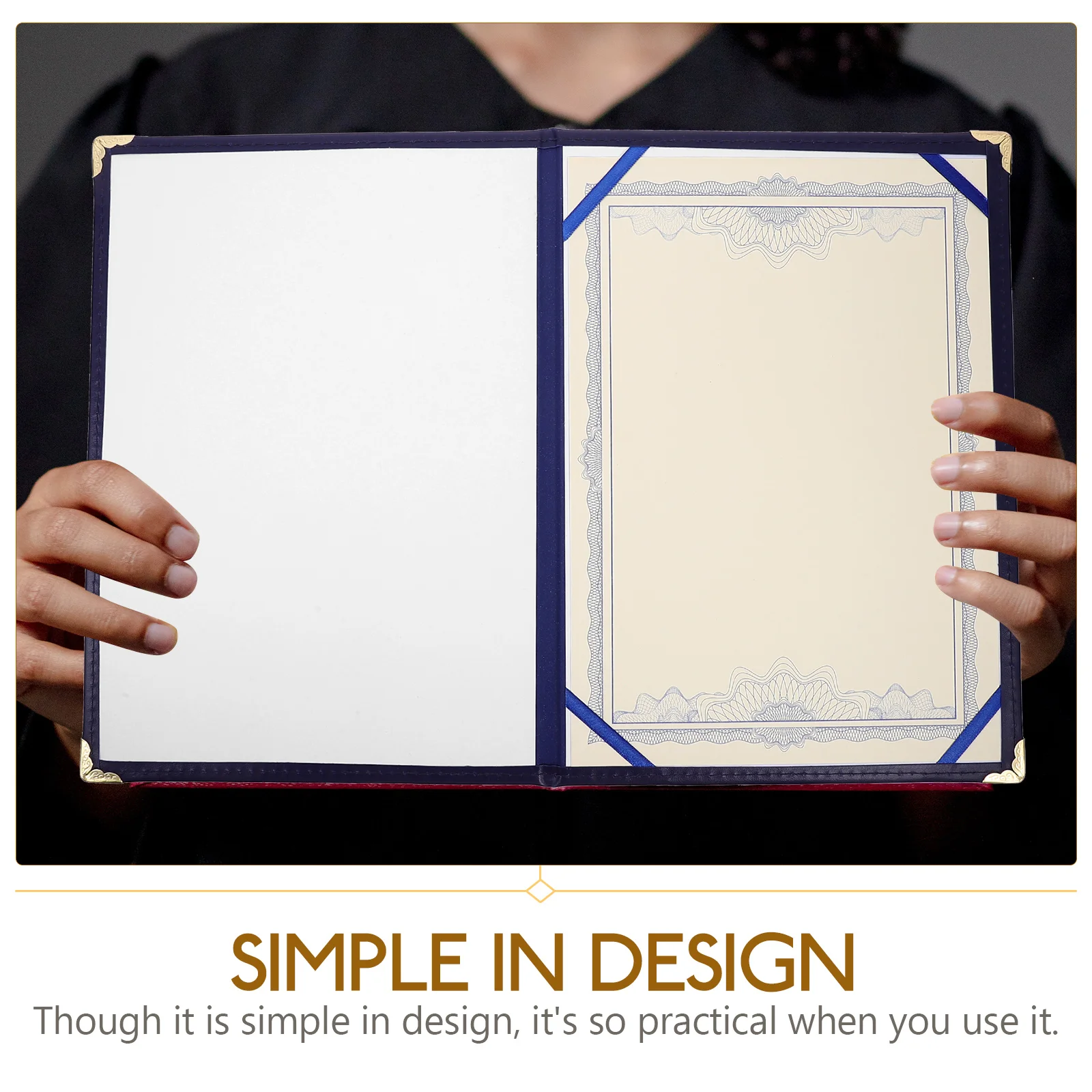 

Certificate Cover Paper Zinc Alloy Decorative Certificate Protector for Diploma Award Document Holder Elegant Stylish