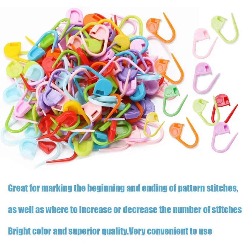 100Pcs Colorful Knitting Stitch Counter Crochet Locking Stitch Markers Stitch Needle Clip Knitting Crochet Markers for Knitting