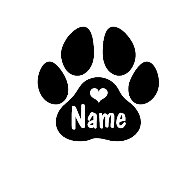 2 autocollants personnalisés avec empreinte de patte et nom |   Autocollant en vinyle personnalisé pour animaux de compagnie |   CHIEN ou CHAT