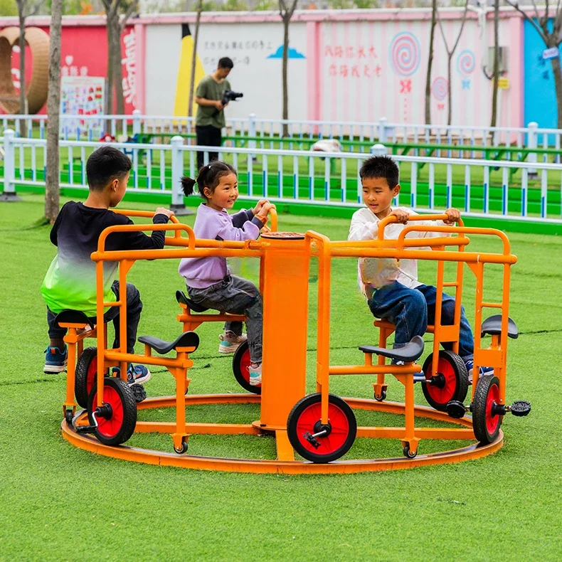 6-Seat carousel bicycle Six-pedal rotating bicycle Outdoor playground equipment