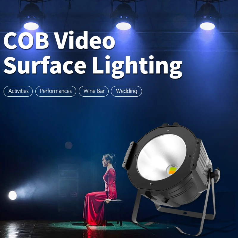 COB Par Light Video Studio Lighting Positive Warm White LED Light Full Color Film and Television Lights for Performance Wedding