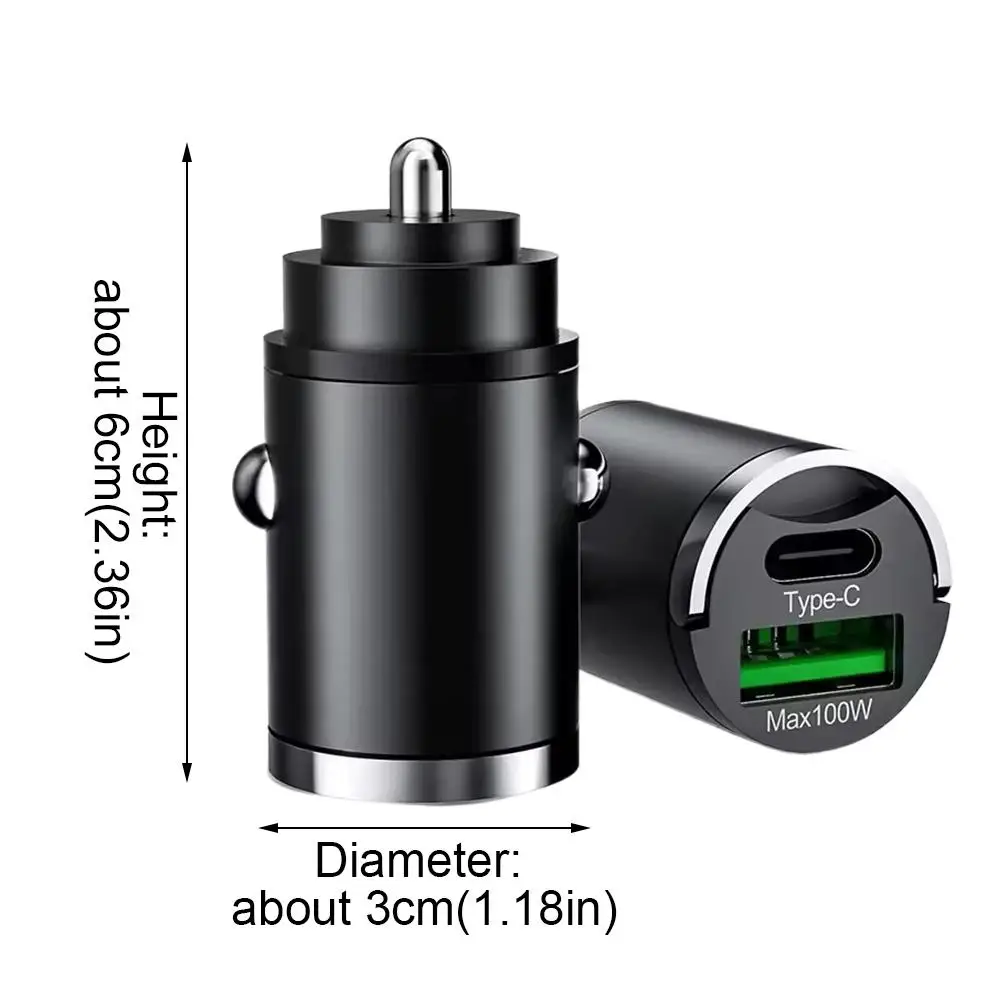 100w Car Charger Converter for iPhone Qc3.0 Dual USB Charging Port Design Suitable for Various Specifications of Car Models view 6
