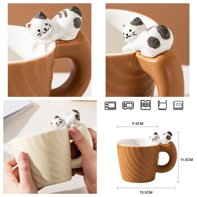 Ceramic Mug Creative Cartoon Cat Cute Cup Children\'s Milk Breakfast Home Office Coffee Mug Gift Frends Drinkware Tea Cup