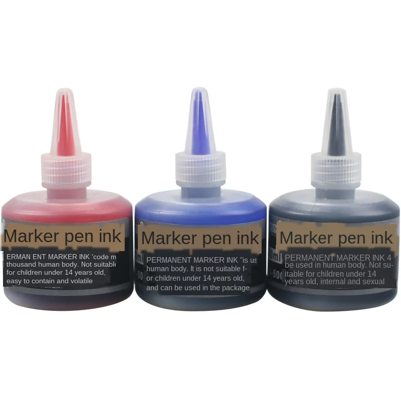 

New Arrival 50ml Permanent Instantly Dry Graffiti Black Blue Red Oil Marker Pen Refill Ink for Marker Pens