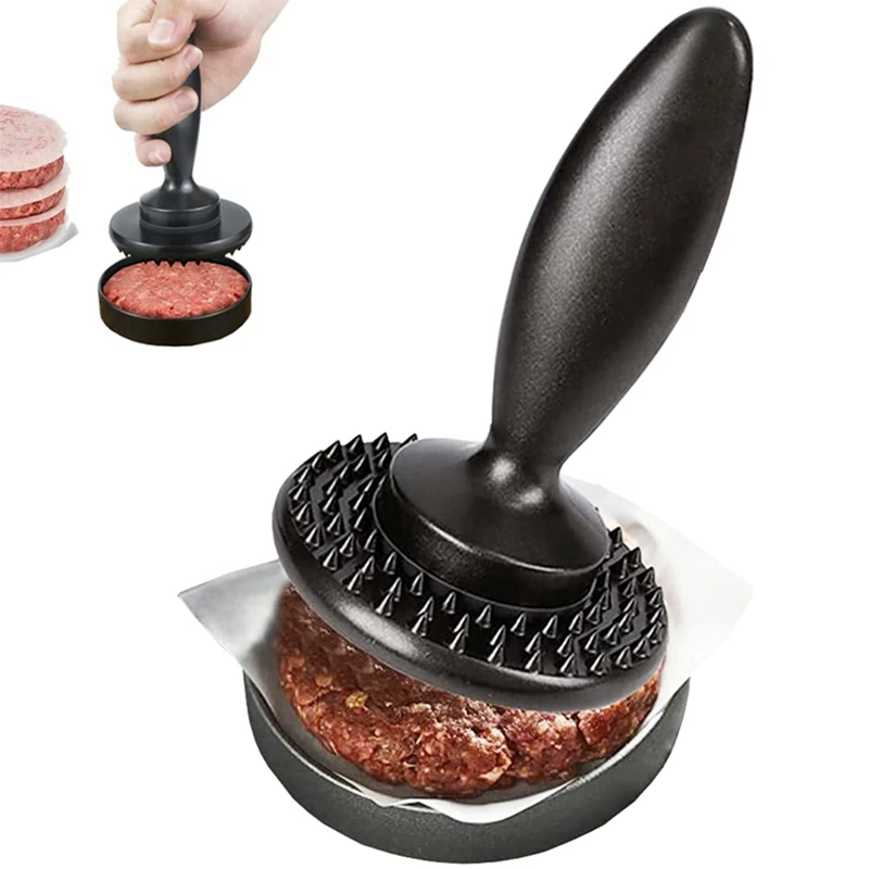 2 Piece Reversible Meat Tenderizer And Pounder 3-In-1 Dual Sided Meat Tenderizer Hamburger Press Patty Maker