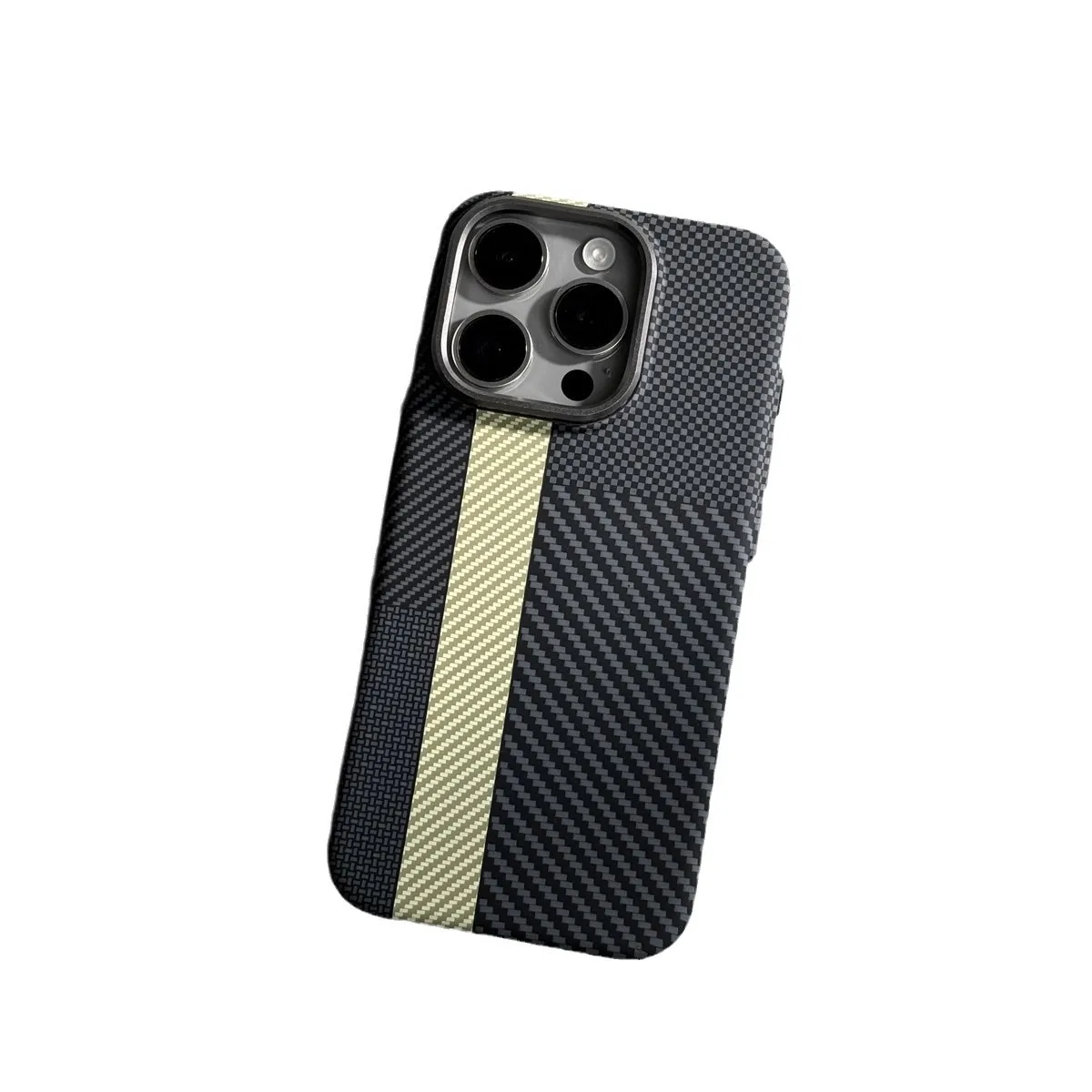 حافظة iPhone 17 Pro Max مع نسيج من ألياف الكربون Kevlar، غطاء MagSafe متوافق مع الصدمات لسلسلة iPhone 13-17