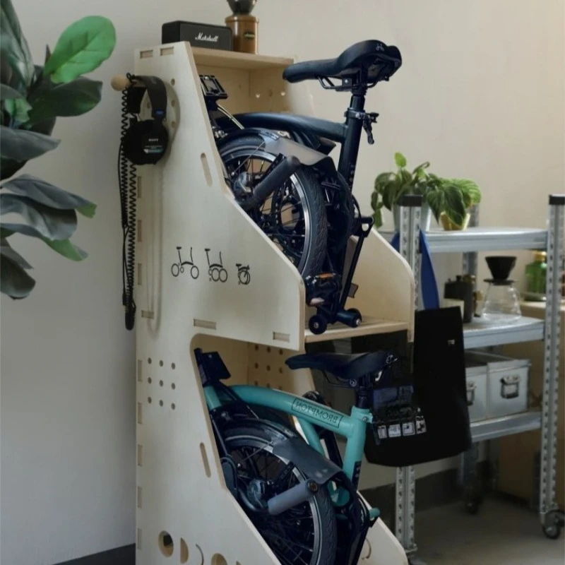 

Xiaobu bicycle storage cabinet double-layer storage box folding car wooden box parking rack