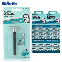 Gillette Super Blue Razor Safety Manual Shaver Stainless Steel Blades Face Beard Hair Removal Classical Shaving Machine for Men