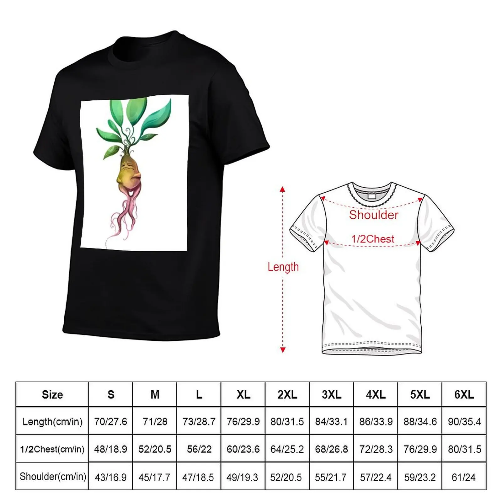 Male Mandrake Root T-Shirt aesthetic clothes blanks anime tshirt plus size clothes oversized t shirts for men