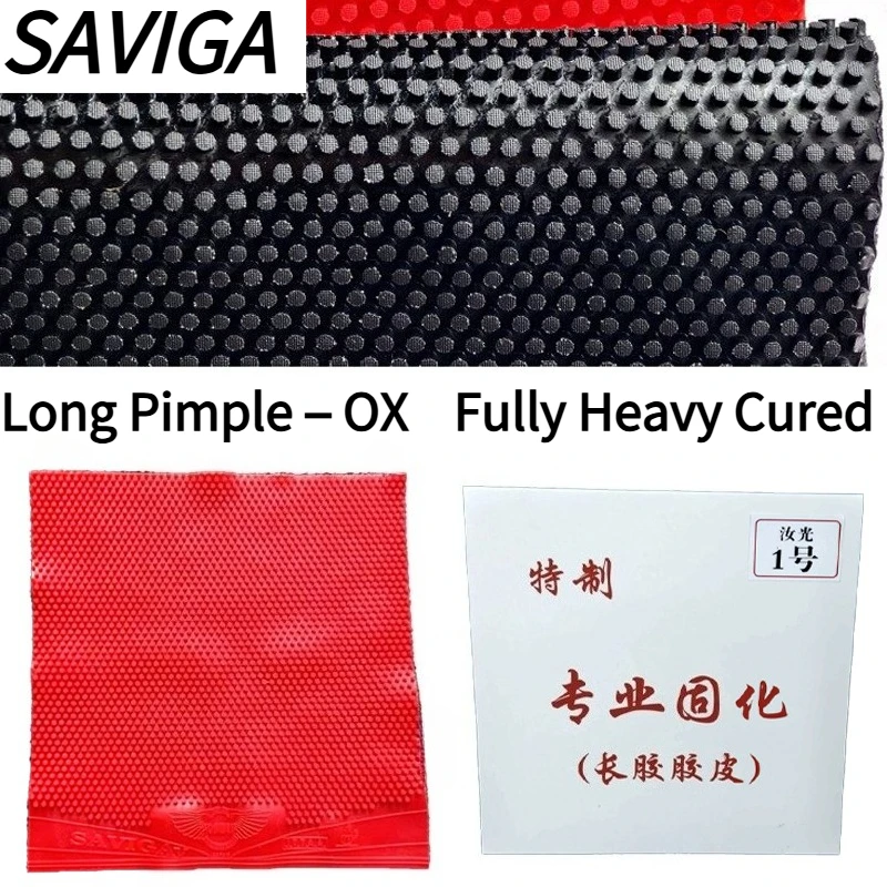 

SAVIGA No.1 OX Fully Heavy Cured Table Tennis Rubber Long Pips Medium Particle Super Anti-Spin Sinking Effect Ping Pong Rubber