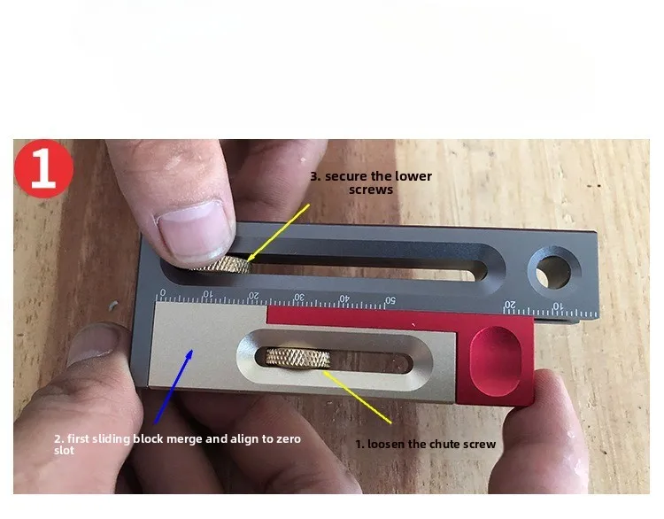Woodworking Table Saw Length Compensator, Saw Gap Movable Adjustment Block, Mortise Tenon Precision Locator Tool