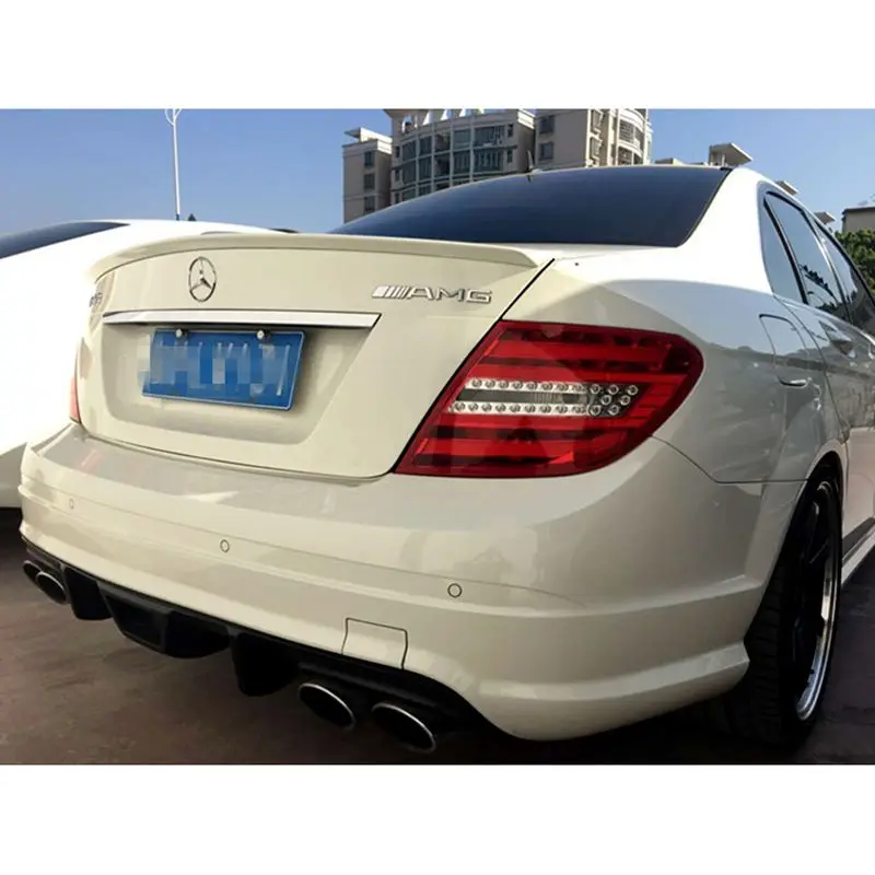 For Mercedes Benz W204 Spoiler 2008-2014 C-class C180 C200L C63 Spoiler High Quality ABS Car Rear Wing Spoiler