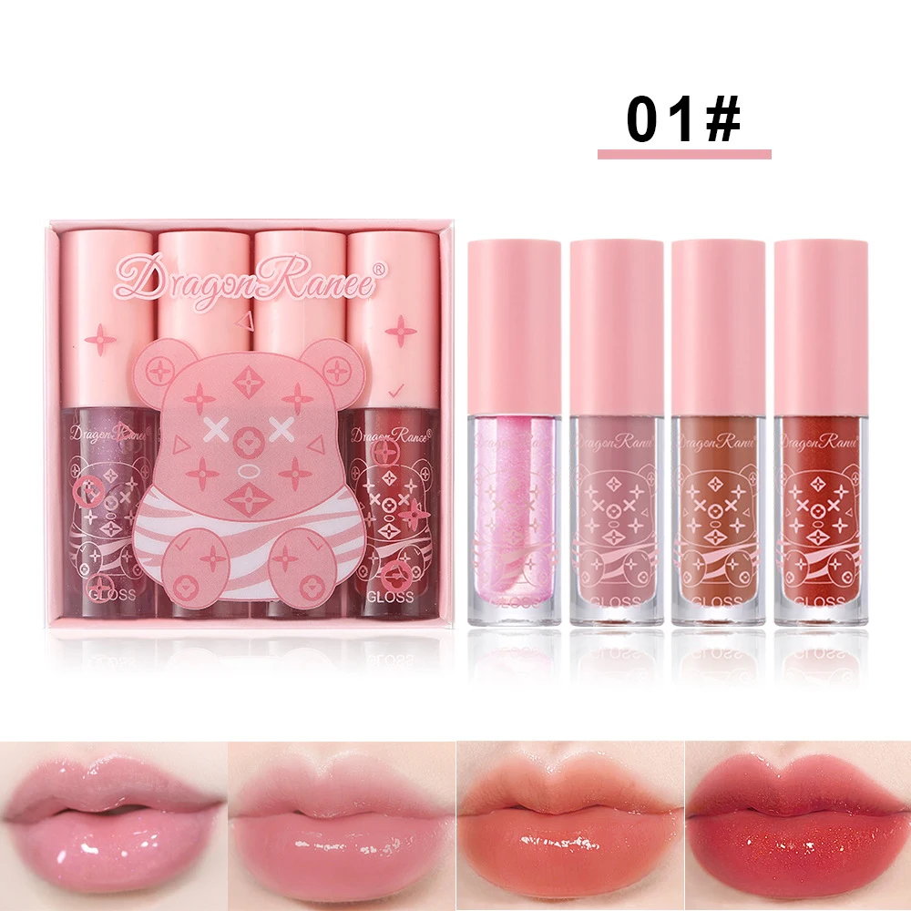 Hydrating Lip Oil Red Niche Lip Gloss Mirror Lip Glaze Lip Nectar Glass Summer Jelly Glass Lips Set of Four