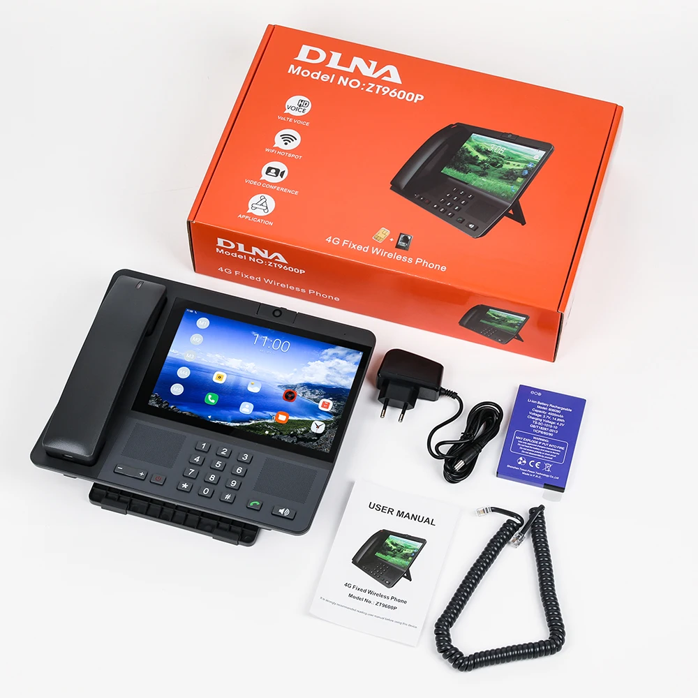 2026 DLNA ZT9600P Android 4G Fixed Wireless Telephone 8 Inch Touch Screen with Video Call WiFi Hotspot Phone FWP Home Sales
