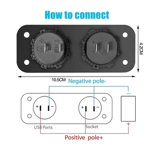 LED nhẹ hơn với công tắc cảm ứng voltmeter, đầu ra tải nhanh 3.0, không thấm nước, 12V, 24V, USB kép, xe hơi, RV, thuyền 12 Doanh số nhẹ hơn Voltimeter - №12