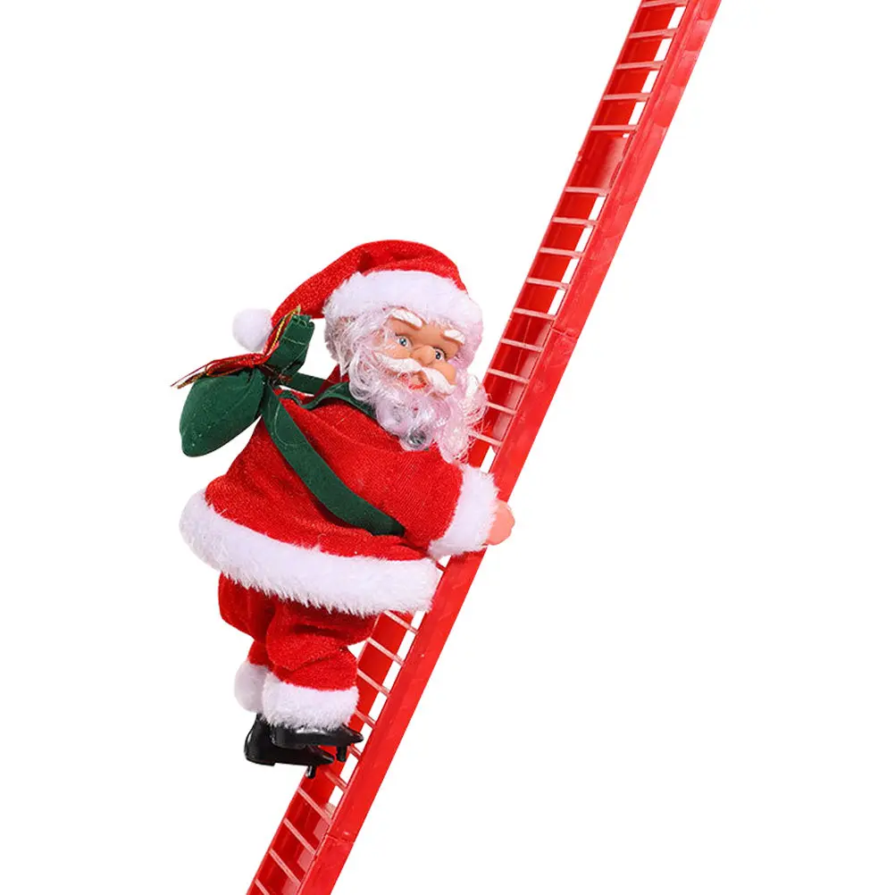 

Animated Electric Santa Claus Climbing Ladder with Music Christmas Home Decor for Xmas Party Window Display Holiday Season