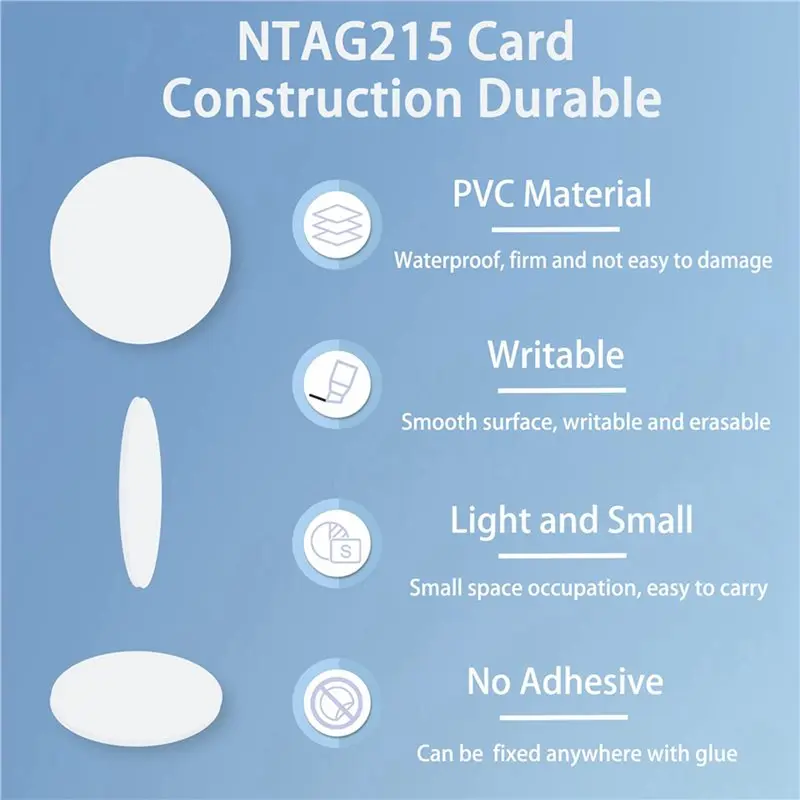 A99E-60PCS Tags NTAG215 215 Cards Stickers With Adhesive Back For Tagmo And Enabled Devices