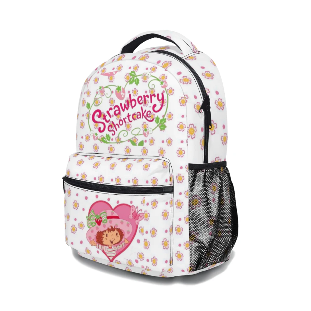 New Fashionable  S-Strawberry S-Shortcake Pattern School Bag  Print Backpack 17inch