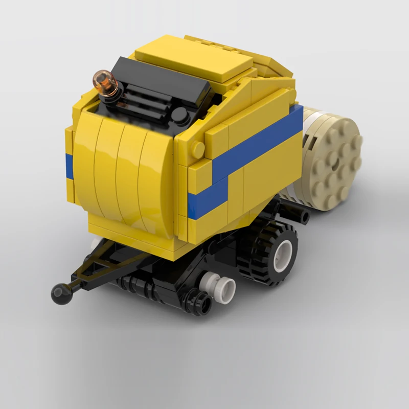 City Car Model MOC Building Bricks Round Bale Baling Machine Modular Technology Gifts Holiday Assemble Children Toys Suit
